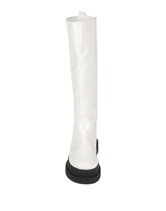 RRP €142 UNLACE Knee Boots US9 UK6 EU39 White Varnished Panel Lug Sole gallery photo number 2