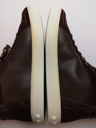 RRP €490 PIERRE BALMAIN Leather Sneakers US7 EU37 UK4 Padded Logo High Top gallery photo number 10