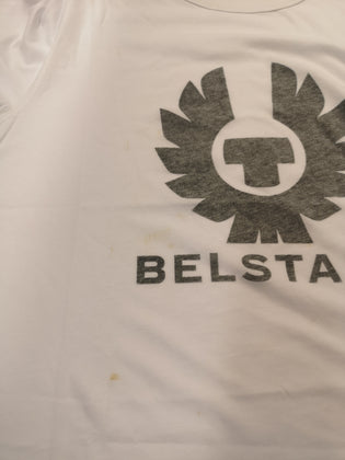 BELSTAFF COTELAND T-Shirt Top US-UK46 IT56 2XL White Printed Logo Crew Neck gallery photo number 11
