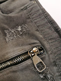 RRP €325 TAKESHY KUROSAWA Biker Jeans W34 Grey Distressed Cropped Made in Italy gallery photo number 7