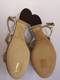 RRP€542 JIMMY CHOO Nickel Leather Slingback Sandals US6 UK3 EU36 Metallic Chain gallery photo number 12
