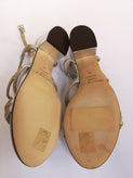 RRP€542 JIMMY CHOO Nickel 35 Leather Slingback Sandals US6 UK3 EU36 Metallic gallery photo number 10
