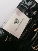 RRP€275 CHIARA FERRAGNI Latex Trousers Size M Black Logo Patch High Waist gallery photo number 7