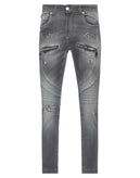 RRP €325 TAKESHY KUROSAWA Biker Jeans W34 Grey Distressed Cropped Made in Italy gallery photo number 3