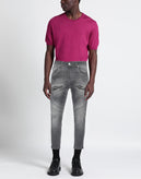 RRP €325 TAKESHY KUROSAWA Biker Jeans W34 Grey Distressed Cropped Made in Italy gallery photo number 1