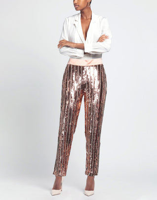 RRP€1119 ELISABETTA FRANCHI Cropped Trousers IT40 US4 UK8 S Rhinestones Sequines