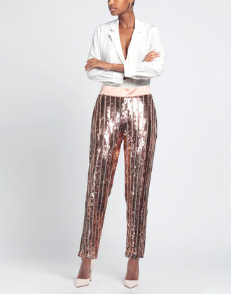 RRP€1119 ELISABETTA FRANCHI Cropped Trousers IT40 US4 UK8 S Rhinestones Sequines gallery photo number 1