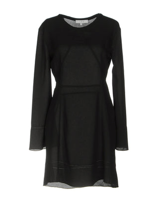 RRP €315 IRO Crepe A-Line Dress Size 36 / S Black Unlined Pleated Long Sleeve