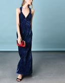 RRP€190 8 Devore Maxi A-Line Dress US8 IT44 L Gathered Partly Lined V Neck gallery photo number 1
