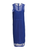 RRP €235 DKNY Lace Shift Dress Size P Blue Inner Slip Sleeveless Crew Neck gallery photo number 3