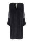 HANITA Velour Shift Dress Size XS Bell Sleeve Made in Italy gallery photo number 1