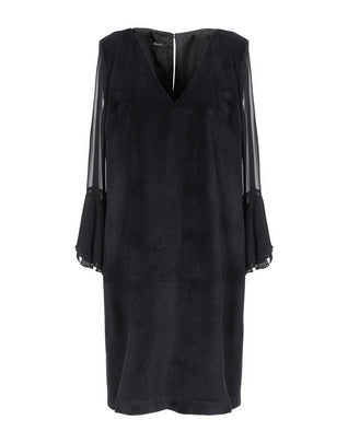 HANITA Velour Shift Dress Size XS Bell Sleeve Made in Italy