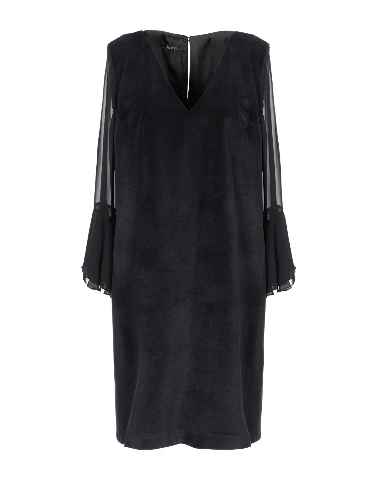 HANITA Velour Shift Dress Size XS Bell Sleeve Made in Italy gallery main photo