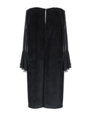 HANITA Velour Shift Dress Size XS Bell Sleeve Made in Italy gallery photo number 2