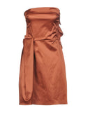 ANNARITA N Satin A-Line Dress Size IT 42 Bandeau Neckline Made in Italy gallery photo number 1