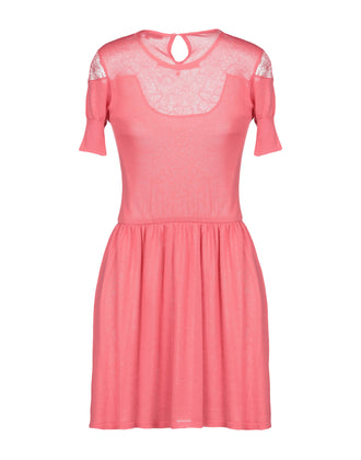 BETTY BLUE Flared Dress Size IT 46 Lace Bow Gathered Round Neck Made in Italy gallery photo number 2