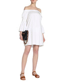 RRP €440 TIBI A-Line Dress Size US 0 / XS Unlined White Bell Sleeve Off Shoulder gallery photo number 1