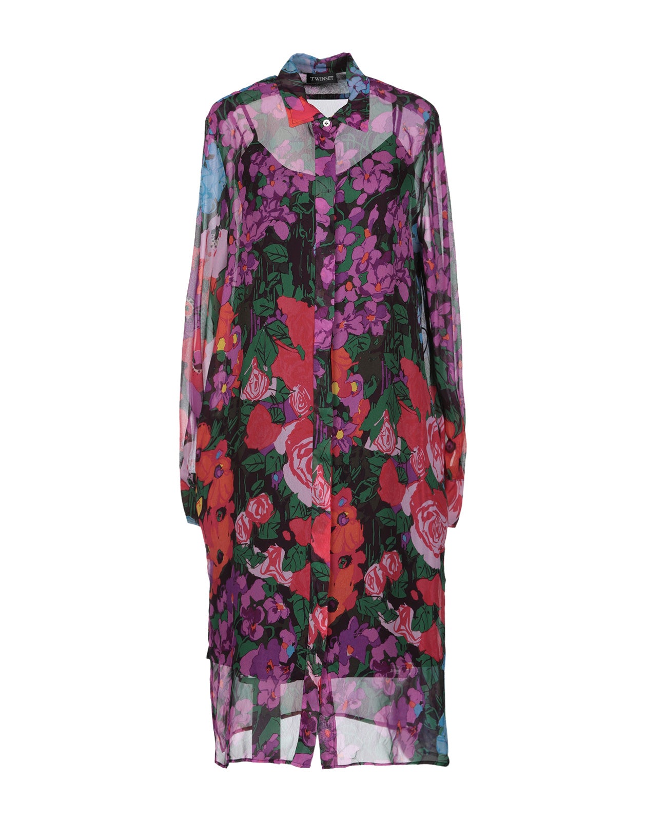 RRP€270 TWINSET Crepe Midi Dress IT40 US4 UK8 S Floral Pattern Made in Italy gallery main photo
