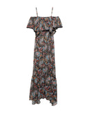 RRP €680 ANJUNA Maxi Flounce Dress Size M Paisley Cold Shoulders Made in Italy gallery photo number 2