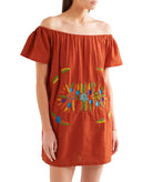 RRP €250 SENSI STUDIO Mini Beach Dress Size S Embroidered Flowers Off Shoulder gallery photo number 2