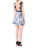FREE PEOPLE Tulle Mini Cocktail Dress Size US 0 Sequins Ruffle Trim Tie Belt gallery photo number 2