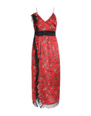 RRP €445 CINQ A SEPT Silk Empire Line Dress Size US 0 / XXS-XS Vermillion Ruffle gallery photo number 3