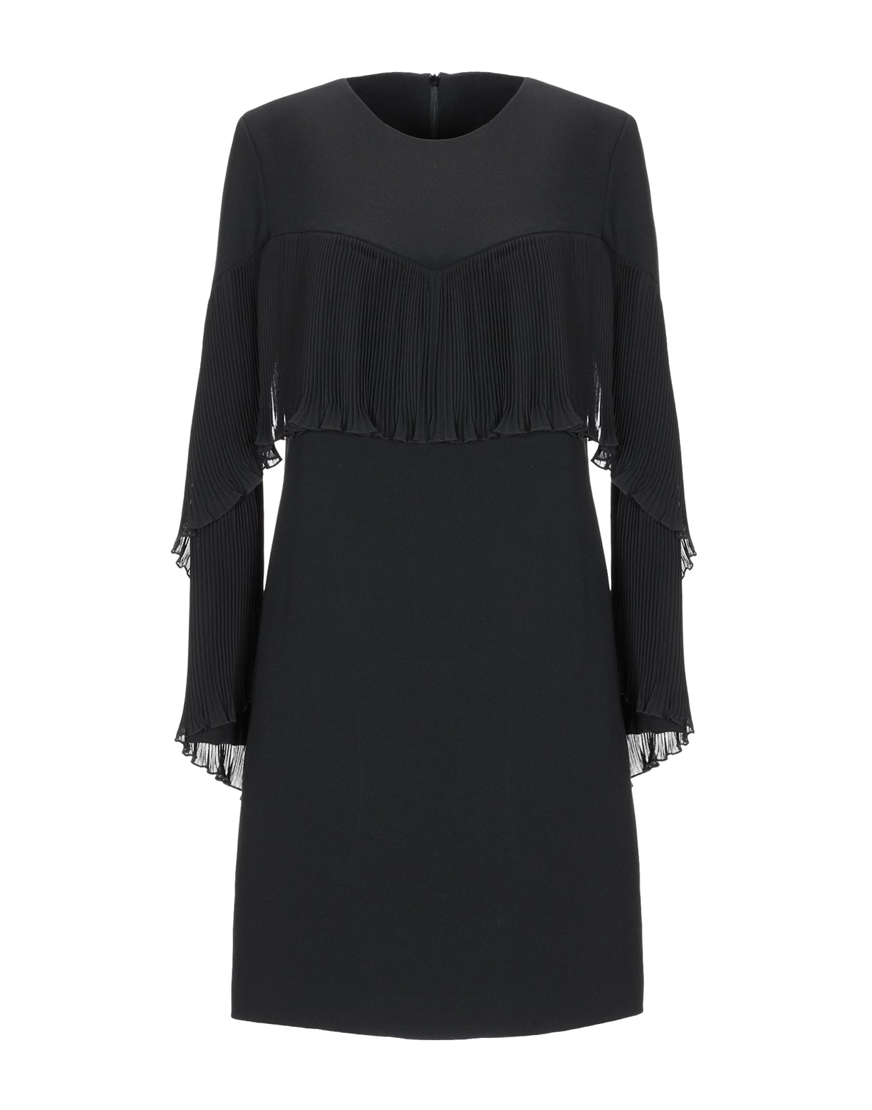 ANNARITA N Mini A-Line Dress IT 42 Pleated Overlay Trim Made in Italy gallery main photo