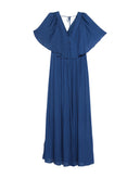 RRP €591 HALSTON HERITAGE Empire Line Dress US4 UK8 IT40 S Blue Pleated V-Neck gallery photo number 2