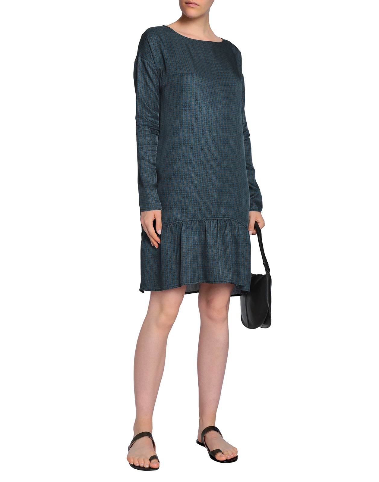 DAY BIRGER ET MIKKELSEN Flounce Dress Size 40 Geometric Pattern gallery main photo