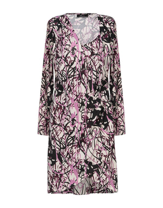 RIVIERA MILANO Shift Dress Size 42 Patterned Wrap Style Made in Italy gallery photo number 1