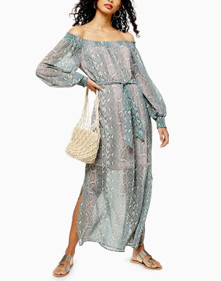 TOPSHOP Shift Dress Size UK 8 Snakeskin Pattern