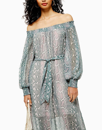 TOPSHOP Shift Dress Size UK 8 Snakeskin Pattern gallery photo number 3