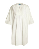 M.I.H JEANS Shirt Dress Size S White Ruched Flare Cuffs Made in Portugal gallery photo number 3