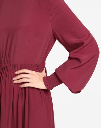RRP €120 8 Flare Dress Size IT 42 / M Ramie Blend Shirred Cuffs Zipped Back gallery photo number 5