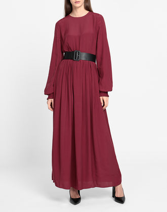 RRP €120 8 Flare Dress Size IT 42 / M Ramie Blend Shirred Cuffs Zipped Back gallery photo number 4