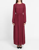 RRP €120 8 Flare Dress Size IT 42 / M Ramie Blend Shirred Cuffs Zipped Back gallery photo number 2