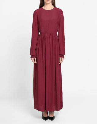 RRP €120 8 Flare Dress Size IT 42 / M Ramie Blend Shirred Cuffs Zipped Back