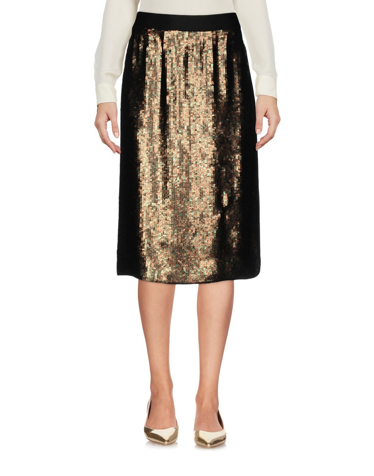 RRP €465 TIBI 100% Silk Straight Skirt Size 2 / XS Sequined Elasticated Waist gallery main photo
