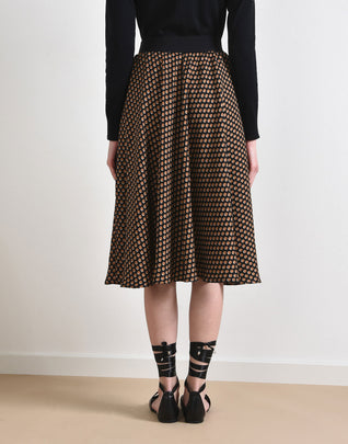 RRP €130 8 Flare Skirt Size S Polka Dot Made in Italy