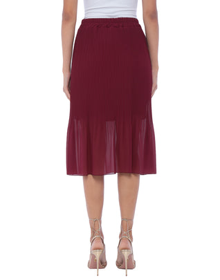 BERNA Crepe A-Line Skirt Size XS Gathered Partly See Through Made in Italy