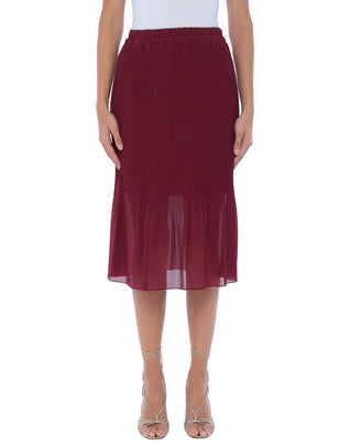 BERNA Crepe A-Line Skirt Size XS Gathered Partly See Through Made in Italy