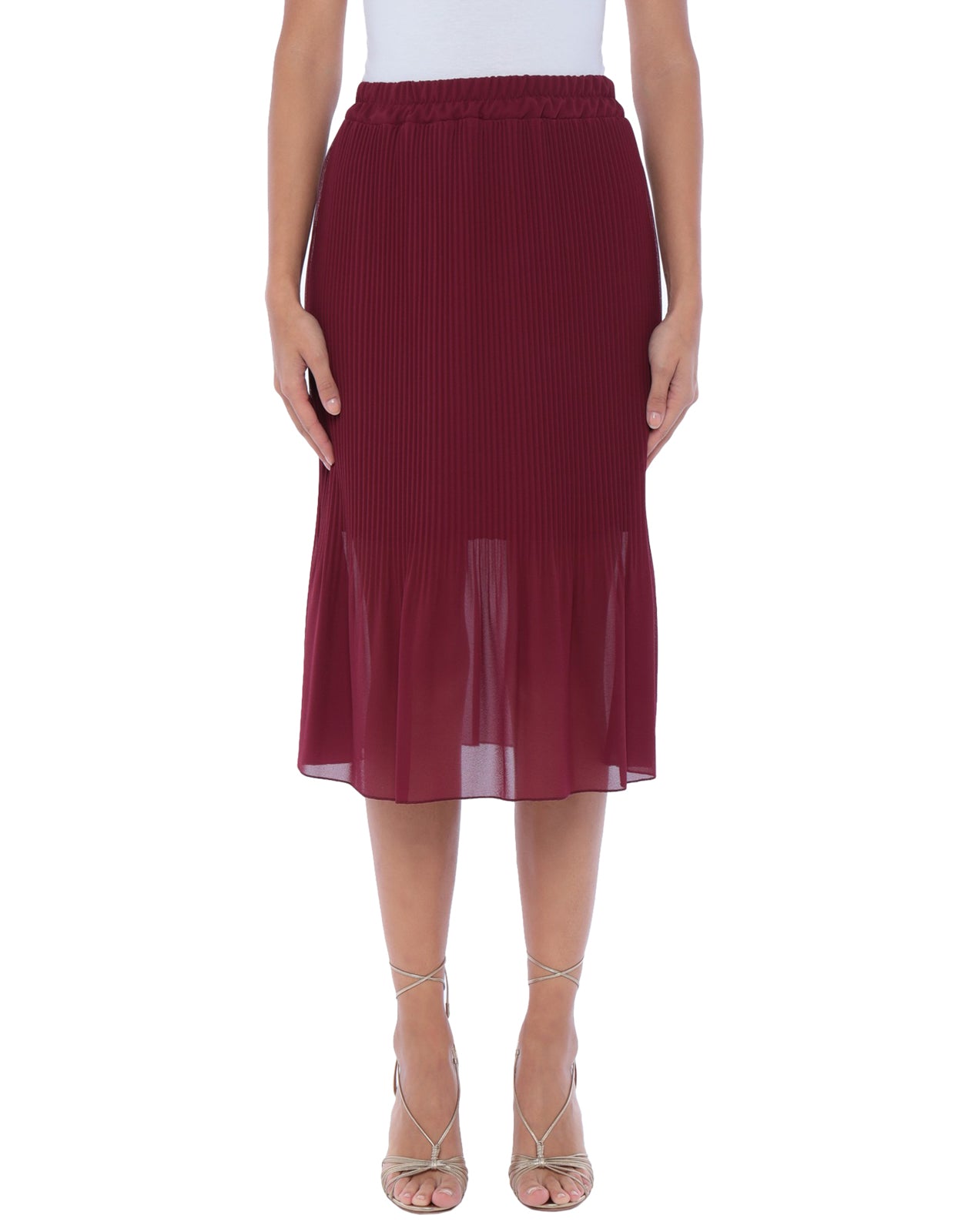 BERNA Crepe A-Line Skirt Size XS Gathered Partly See Through Made in Italy gallery main photo