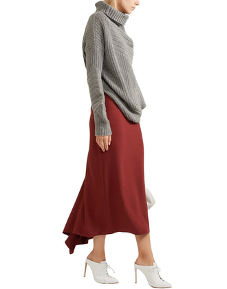 RRP €845 ROSETTA GETTY Straight Skirt Size US 8 / M Wool Blend Silk Lined Draped gallery photo number 1