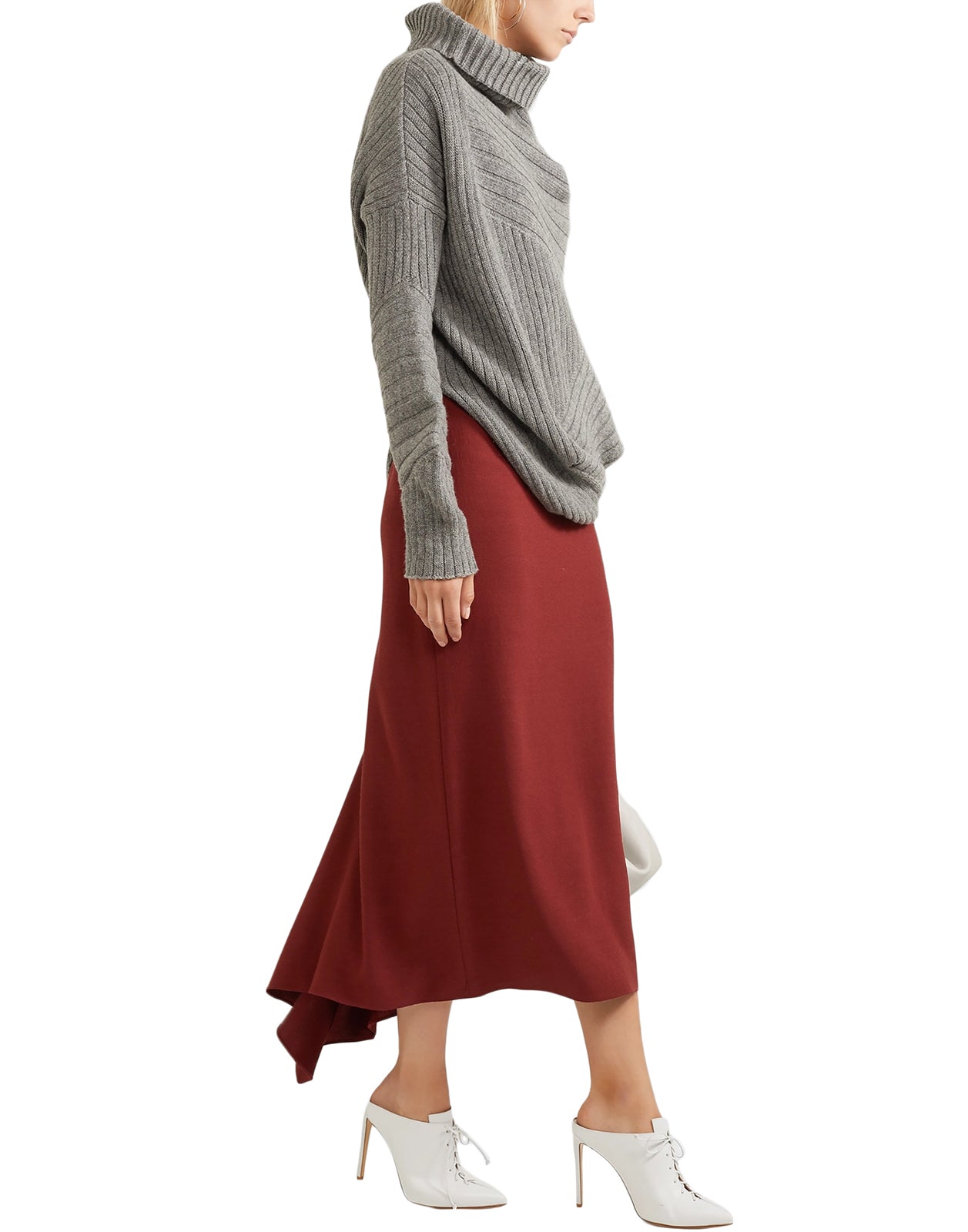 RRP €845 ROSETTA GETTY Straight Skirt Size US 8 / M Wool Blend Silk Lined Draped gallery main photo