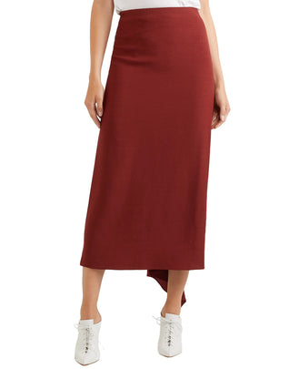 RRP €845 ROSETTA GETTY Straight Skirt Size US 8 / M Wool Blend Silk Lined Draped