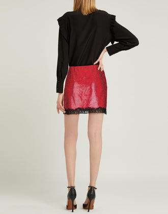 RRP €850 PHILOSOPHY DI LORENZO SERAFINI Rhinestoned Skirt IT38 US2 XS Silk Blend gallery photo number 2