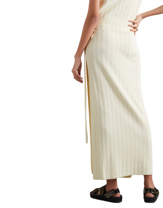 RRP€510 LE 17 SEPTEMBRE Straight Skirt Size FR 38 M Thin Knit Ribbed Wrap Effect gallery photo number 3