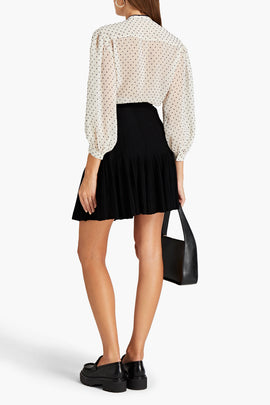 RRP €178 SANDRO Bailey Knitted Skirt Size 1 S Black Unlined Elastic Waist