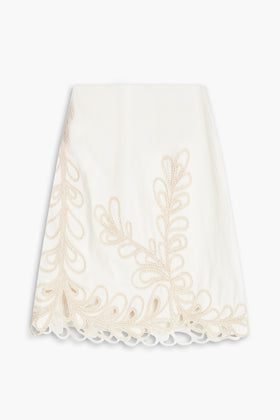 RRP €180 MAJE Janetty Skirt EU40 US8 UK12 L Lined Embroidered Cut Out Ivory gallery photo number 5