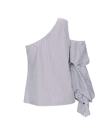 RRP €180 PETERSYN Top Blouse Size L Striped Single Sleeve Made in USA gallery photo number 3